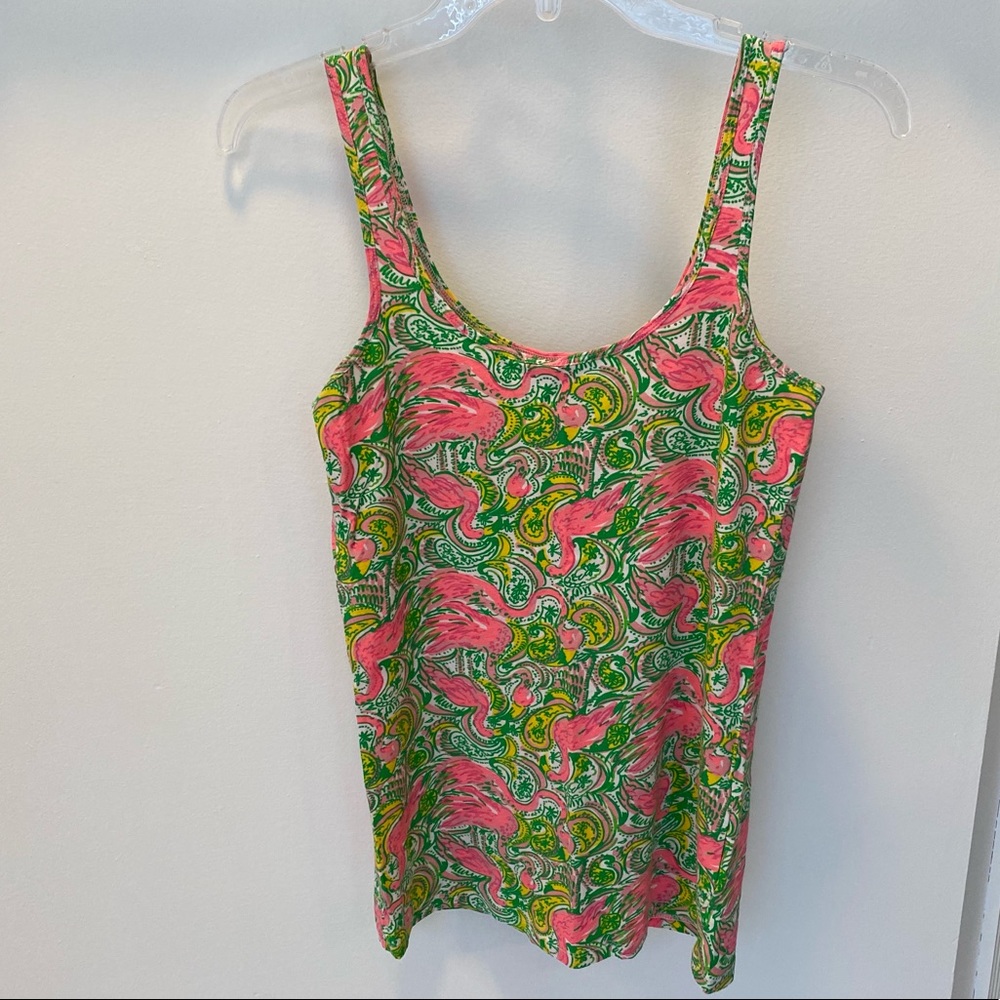 Lilly Pulitzer Flamingo Tank Top Sz M. EUC